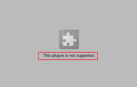 Plug-in not supported website error image