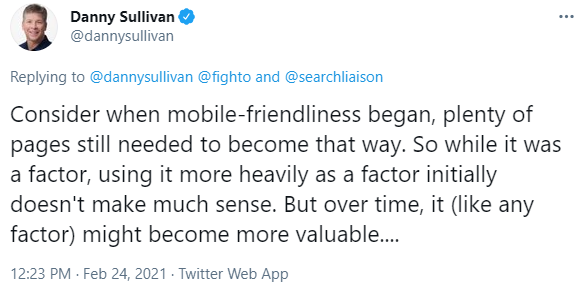 Tweet from danny sullivan