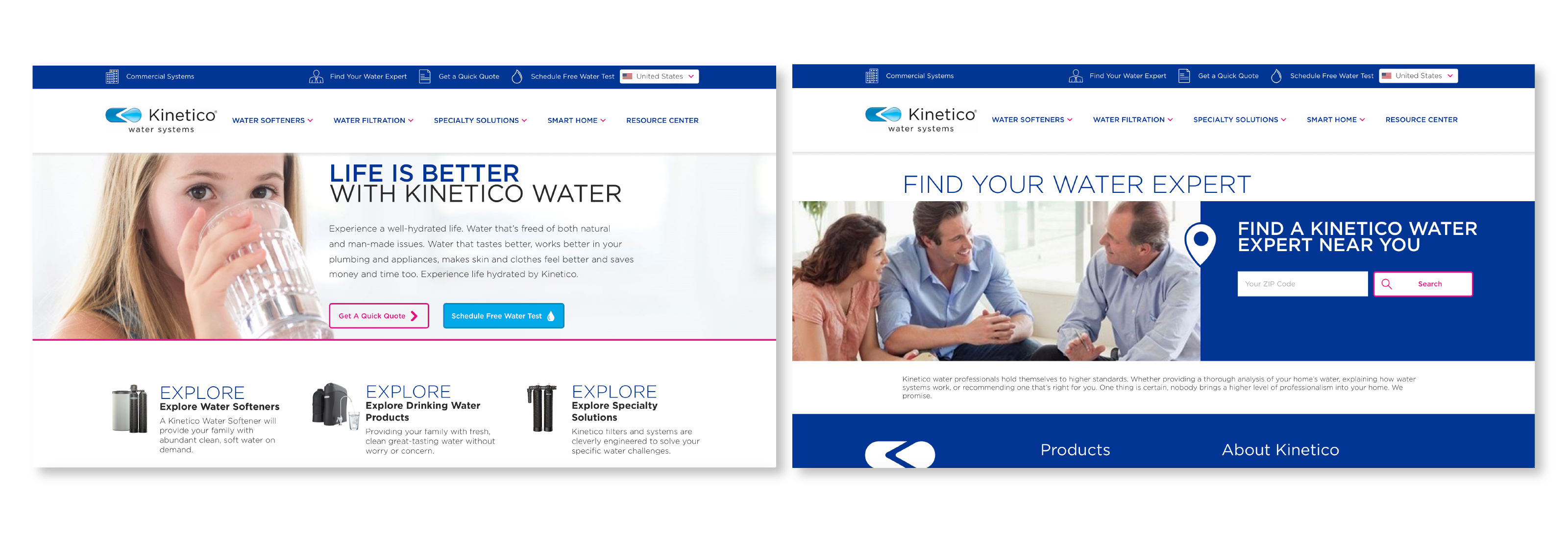 Kinetico Website Homepage