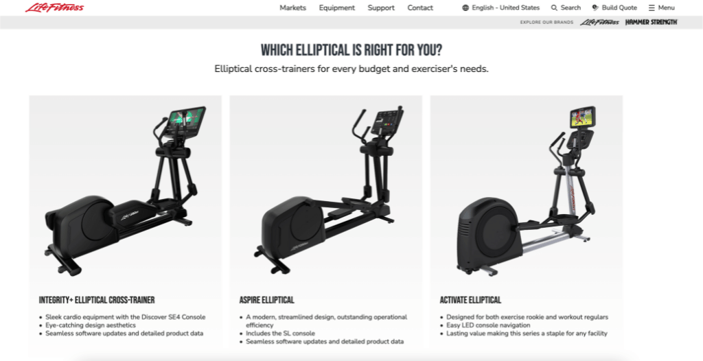 life fitness ellipticals