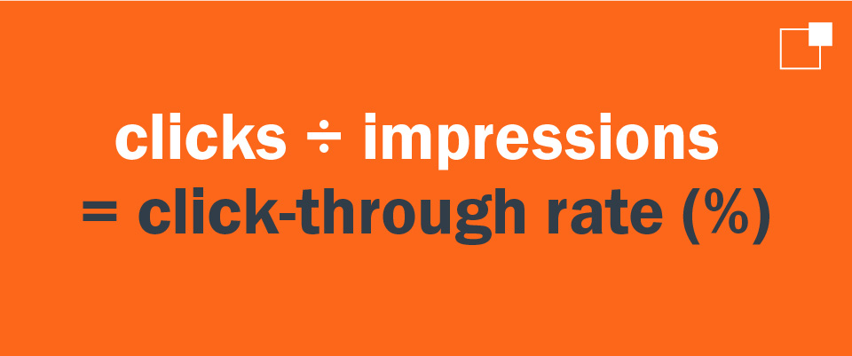 clicks / impressions = click-through rate (%25)