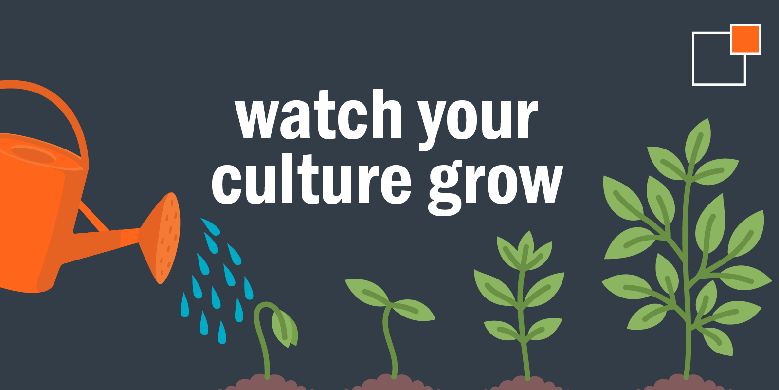 Watch your culture grow with graphics of a watering can watering plants