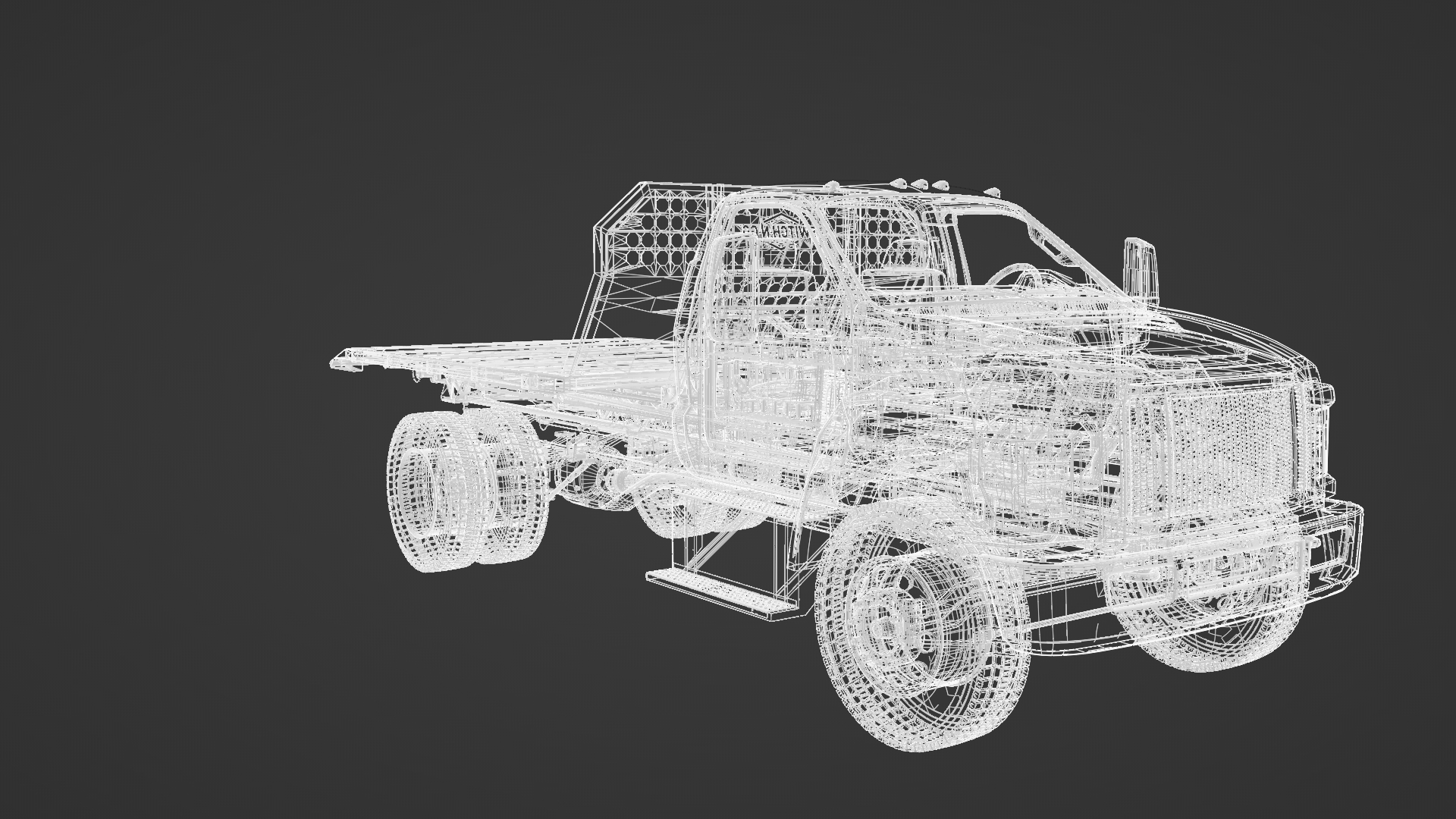3D rendering of a truck being edited